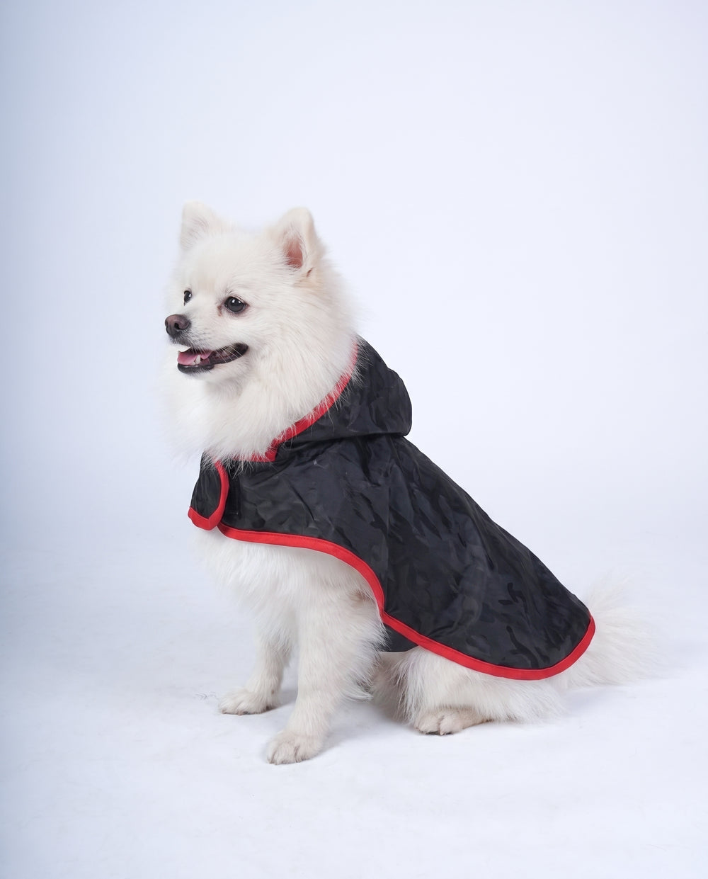 Careatic™ Black Army Sleeveless Dog Raincoat for Pomeranian