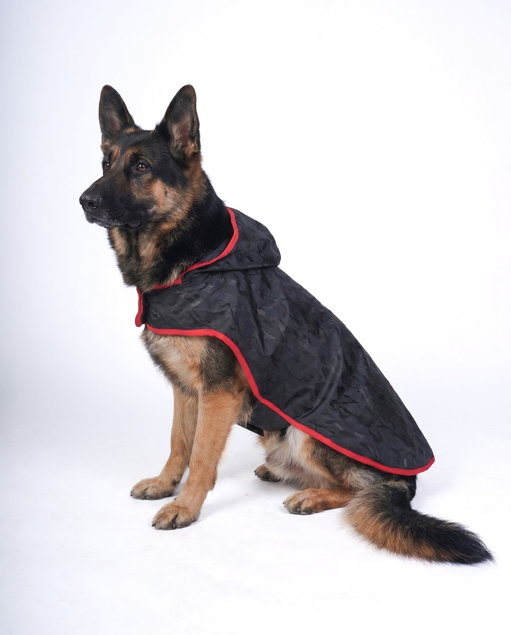 Careatic™ Black Army Sleeveless Dog Raincoat for German Shepherd