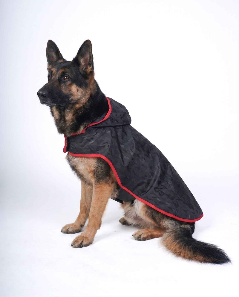 Careatic™ Black Army Sleeveless Dog Raincoat for German Shepherd