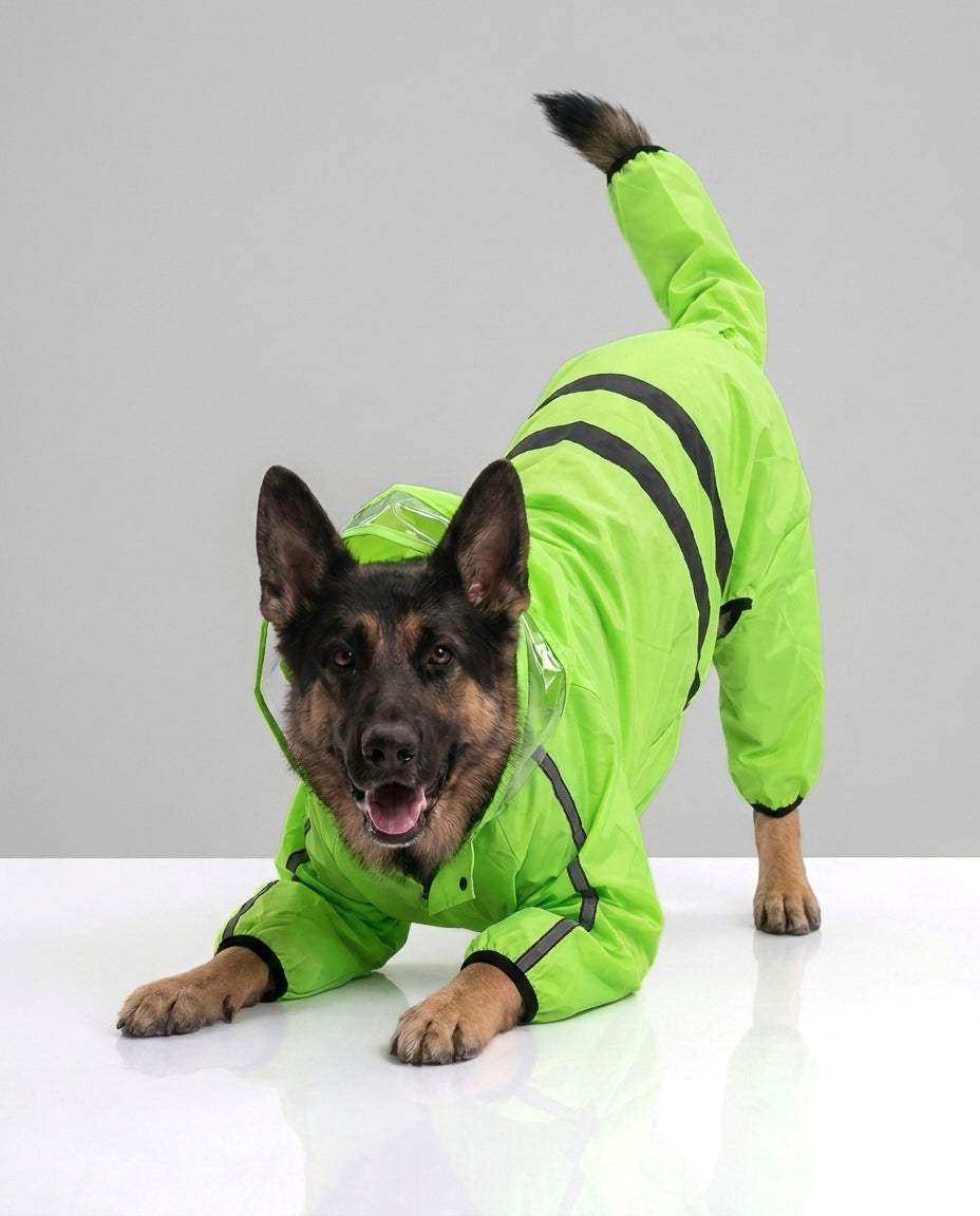 Careatic™ NeonShield Pro Jumpsuit Dog Raincoat for Rottweiler