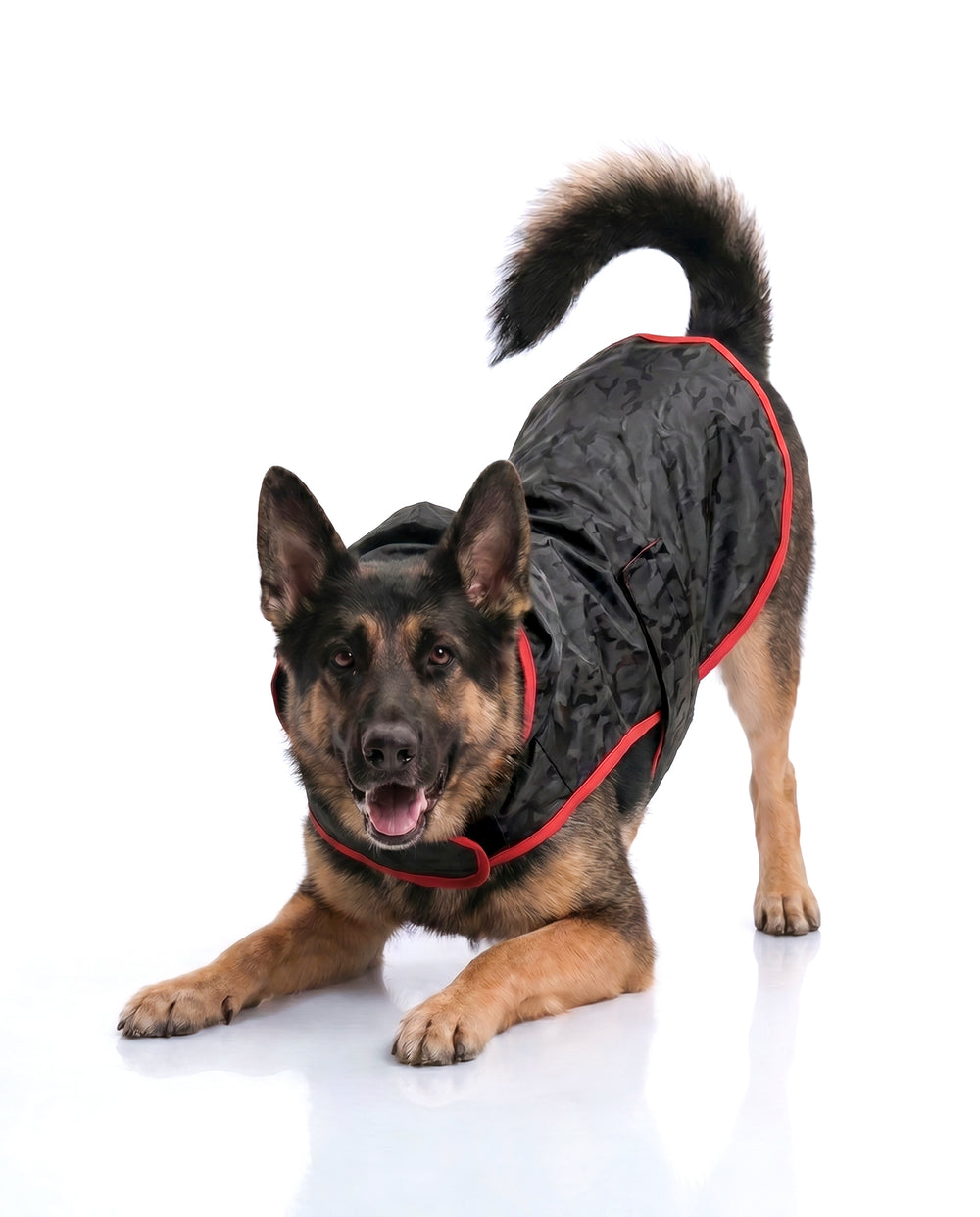 Careatic™ Black Army Sleeveless Dog Raincoat for German Shepherd