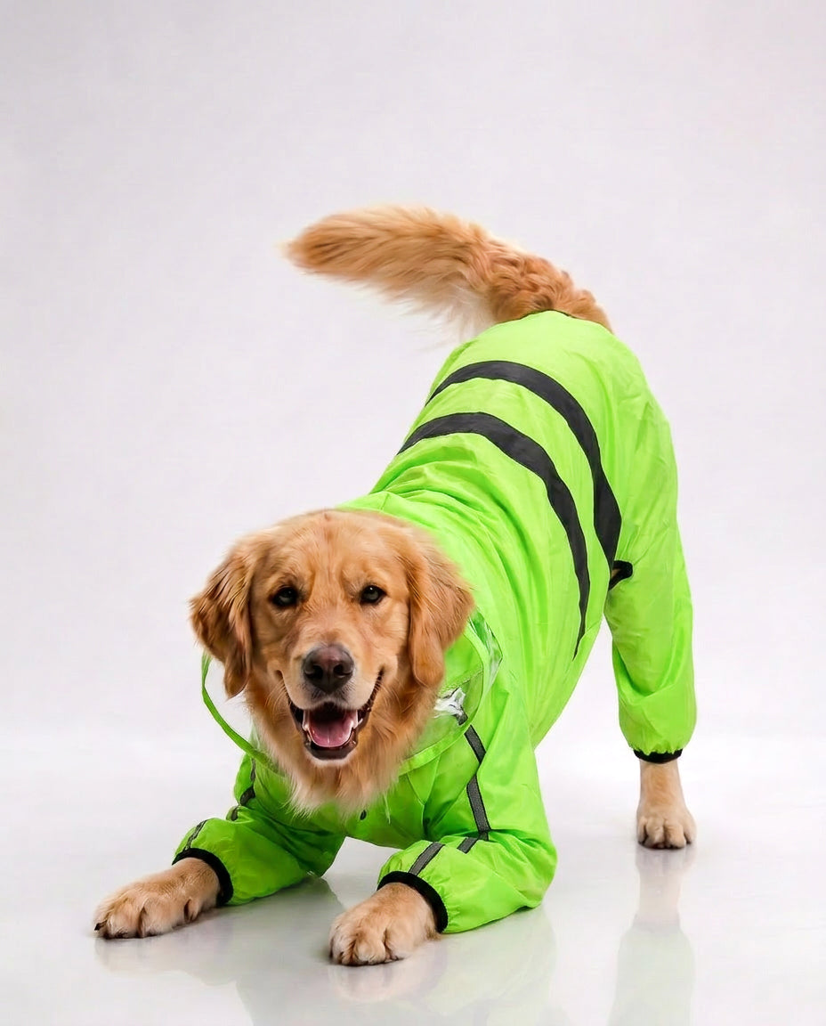 Careatic™ NeonShield Pro Jumpsuit Dog Raincoat for Golden Retriever