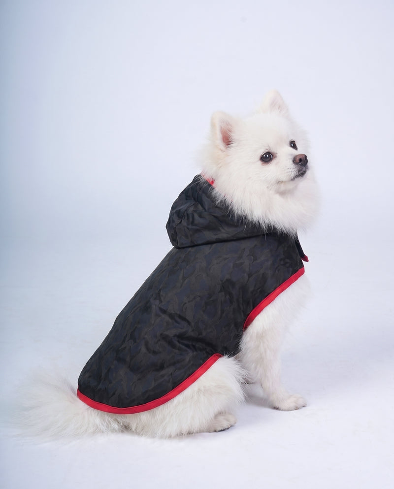 Careatic™ Black Army Sleeveless Dog Raincoat for Pomeranian