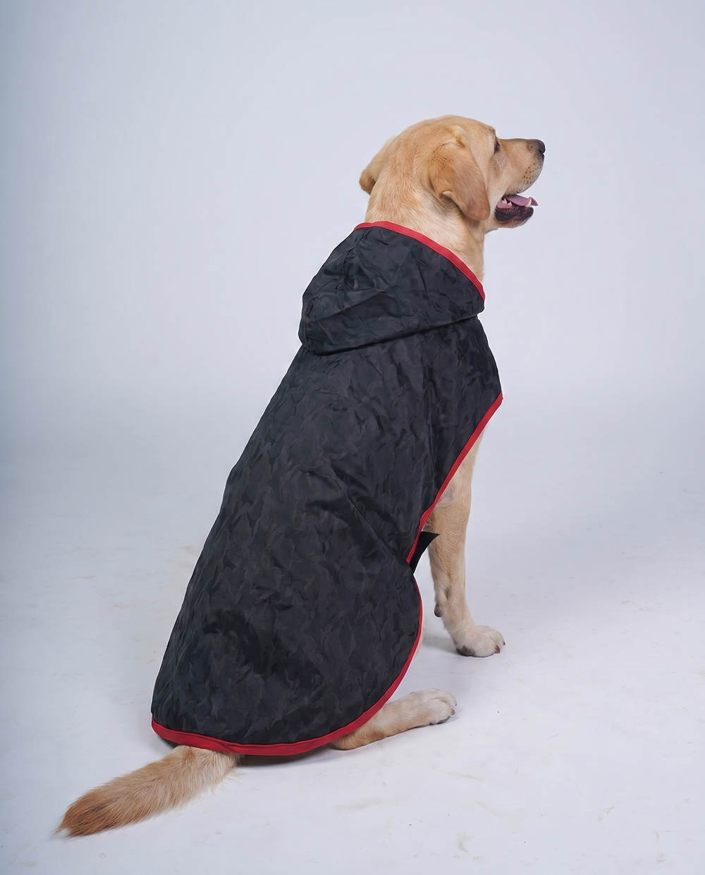 Careatic™ Black Army Sleeveless Dog Raincoat for Labrador Retriever
