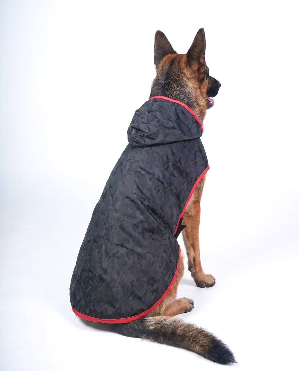 Careatic™ Black Army Sleeveless Dog Raincoat for German Shepherd
