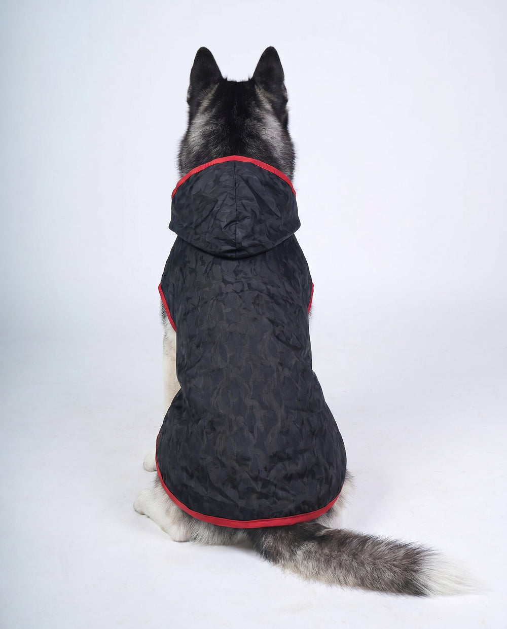 Careatic™ Black Army Sleeveless Dog Raincoat for Husky