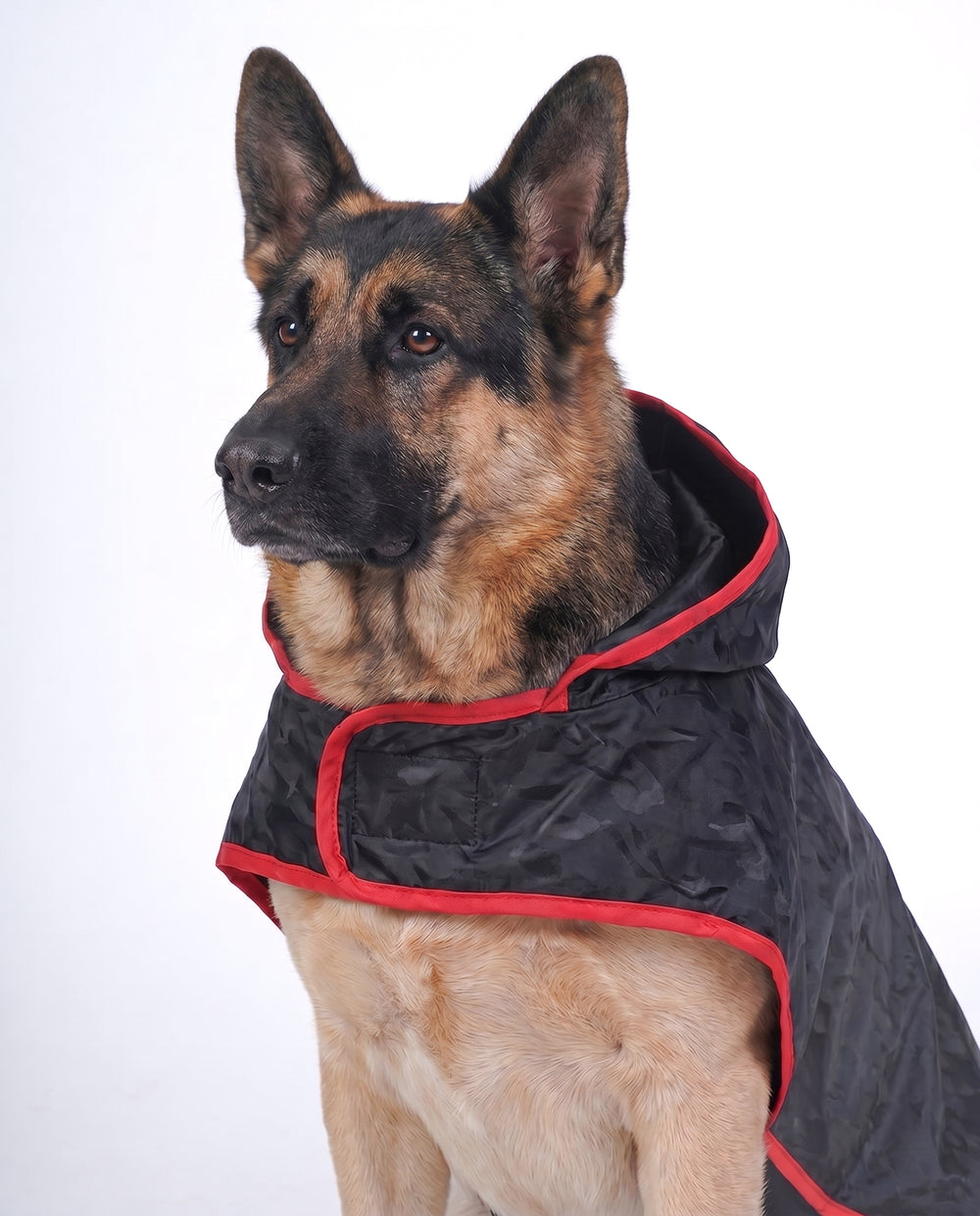 Careatic™ Black Army Sleeveless Dog Raincoat for German Shepherd