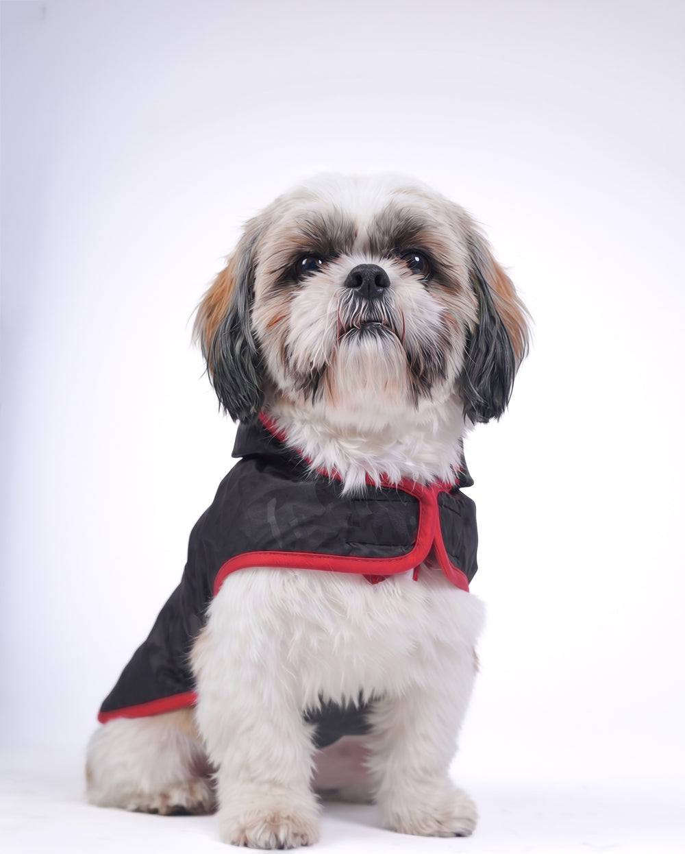 Careatic™ Black Army Sleeveless Dog Raincoat for Shih Tzu