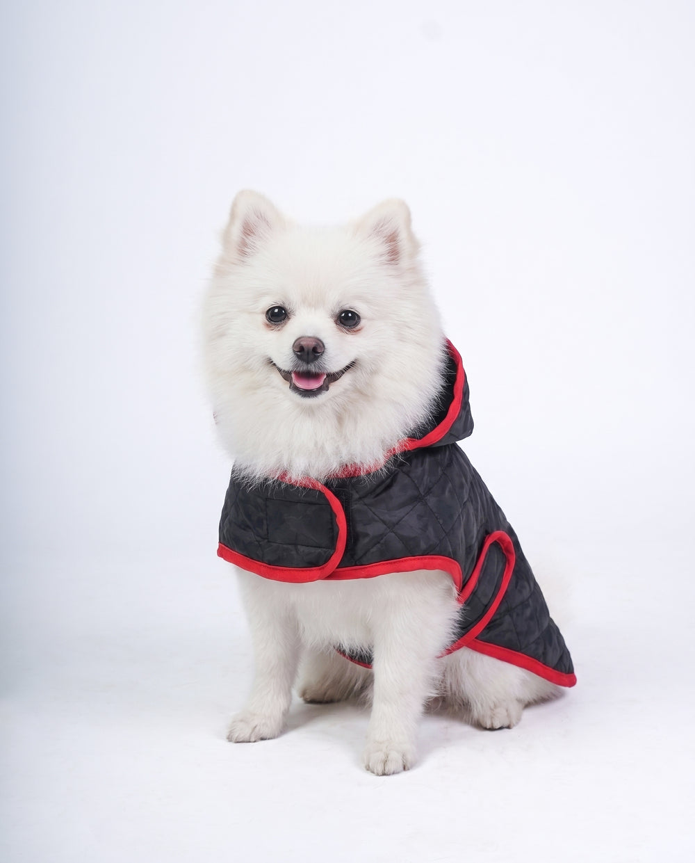 Careatic™ Black Army Sleeveless Dog Raincoat for Pomeranian