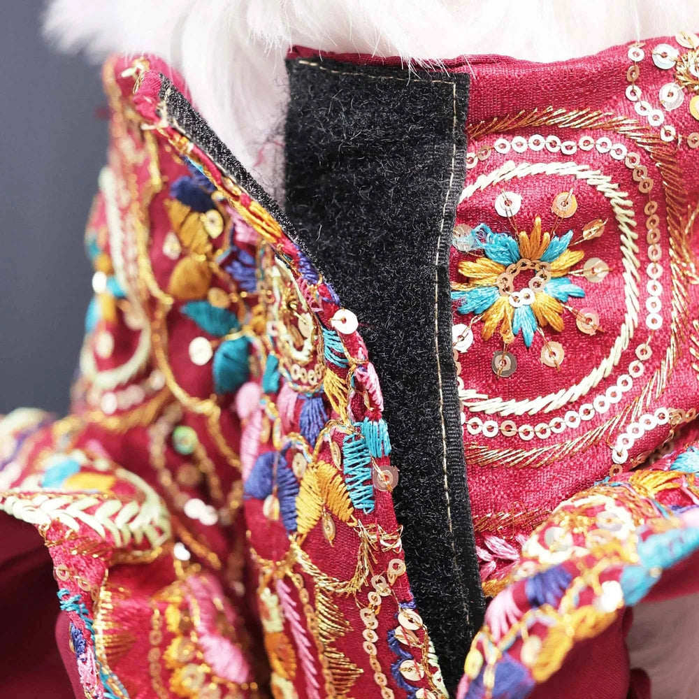 Careatic™ Royal Embroidered Dog Lehenga for Golden Retriever
