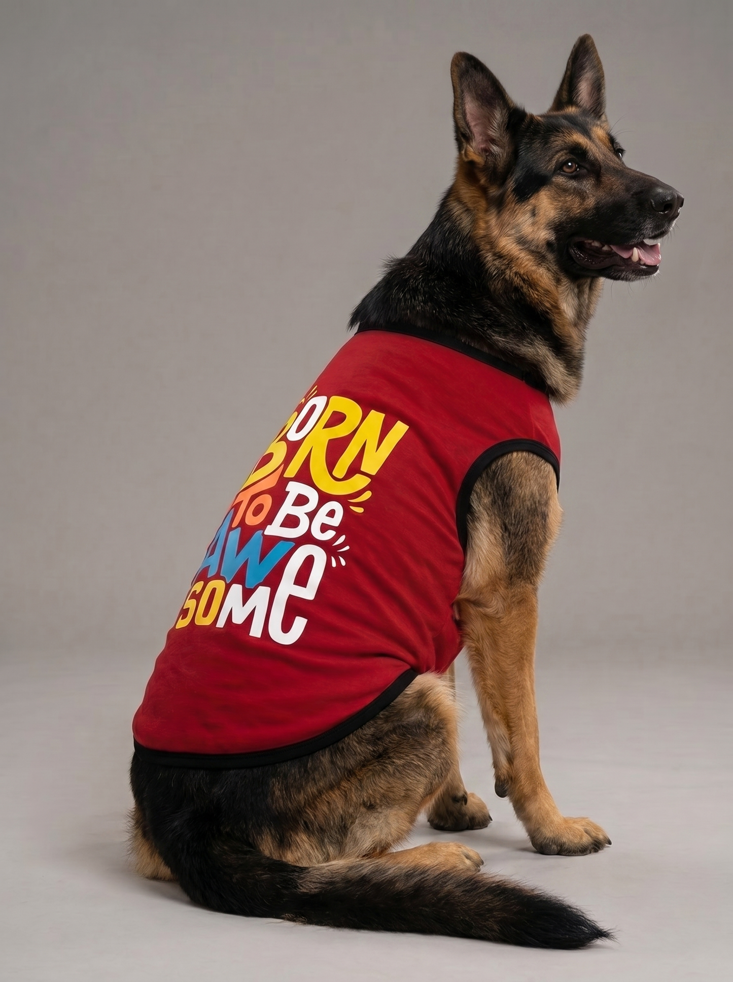 Careatic™ Born to Be Awesome Red T-shirt for German Shepherd - CAREATIC
