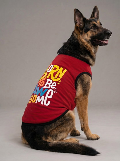 Careatic™ Born to Be Awesome Red T-shirt for German Shepherd - CAREATIC