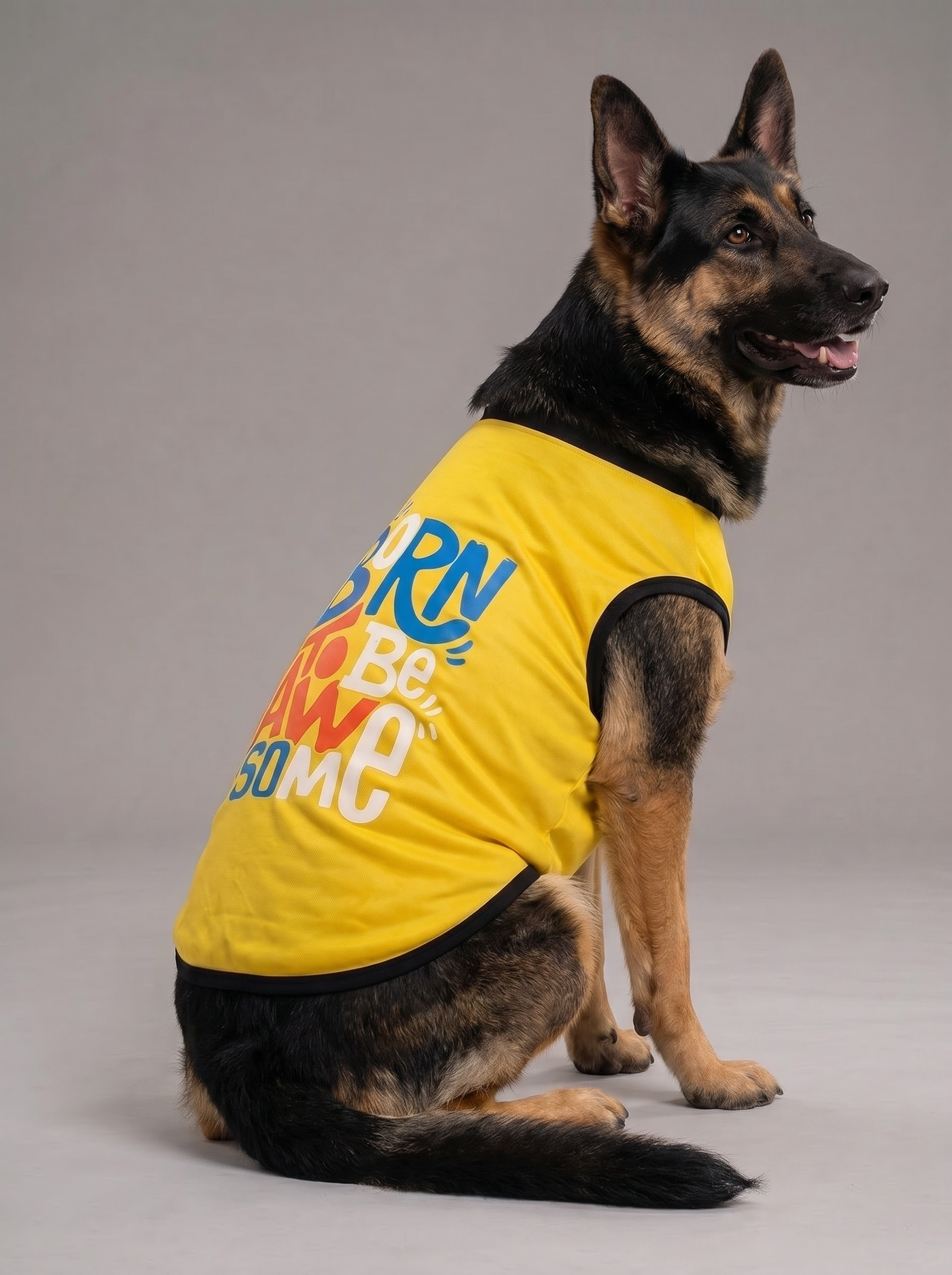 Careatic™ Born to Be Awesome Yellow T-shirt for German Shepherd - CAREATIC