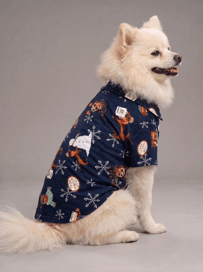 Careatic™ Snowie Navy Dog Shirt for Pomeranian
