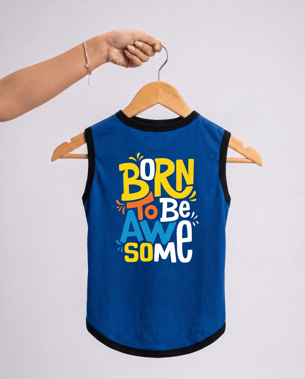 Careatic™ Born to Be Awesome Blue T-shirt for Dogs - CAREATIC