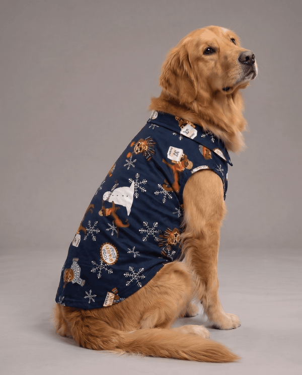 Careatic™ Snowie Navy Dog Shirt for Golden Retriever
