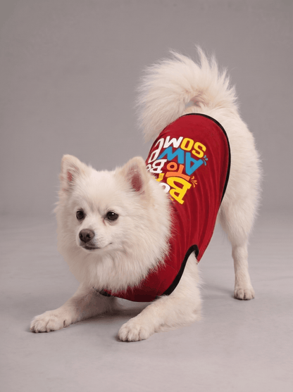 Careatic™ Born to Be Awesome Red T-shirt for Pomeranian - CAREATIC