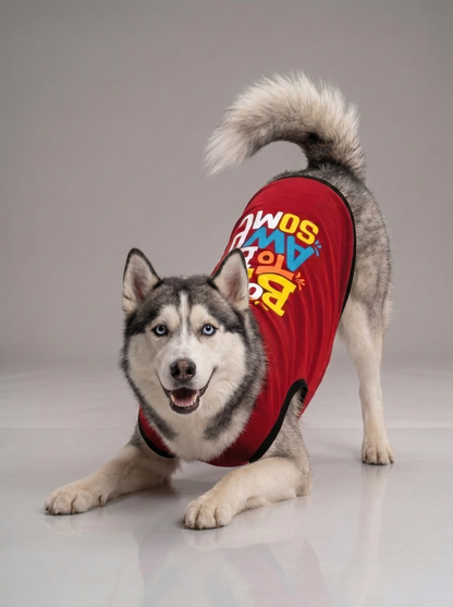 Careatic™ Born to Be Awesome Red T-shirt for Husky - CAREATIC