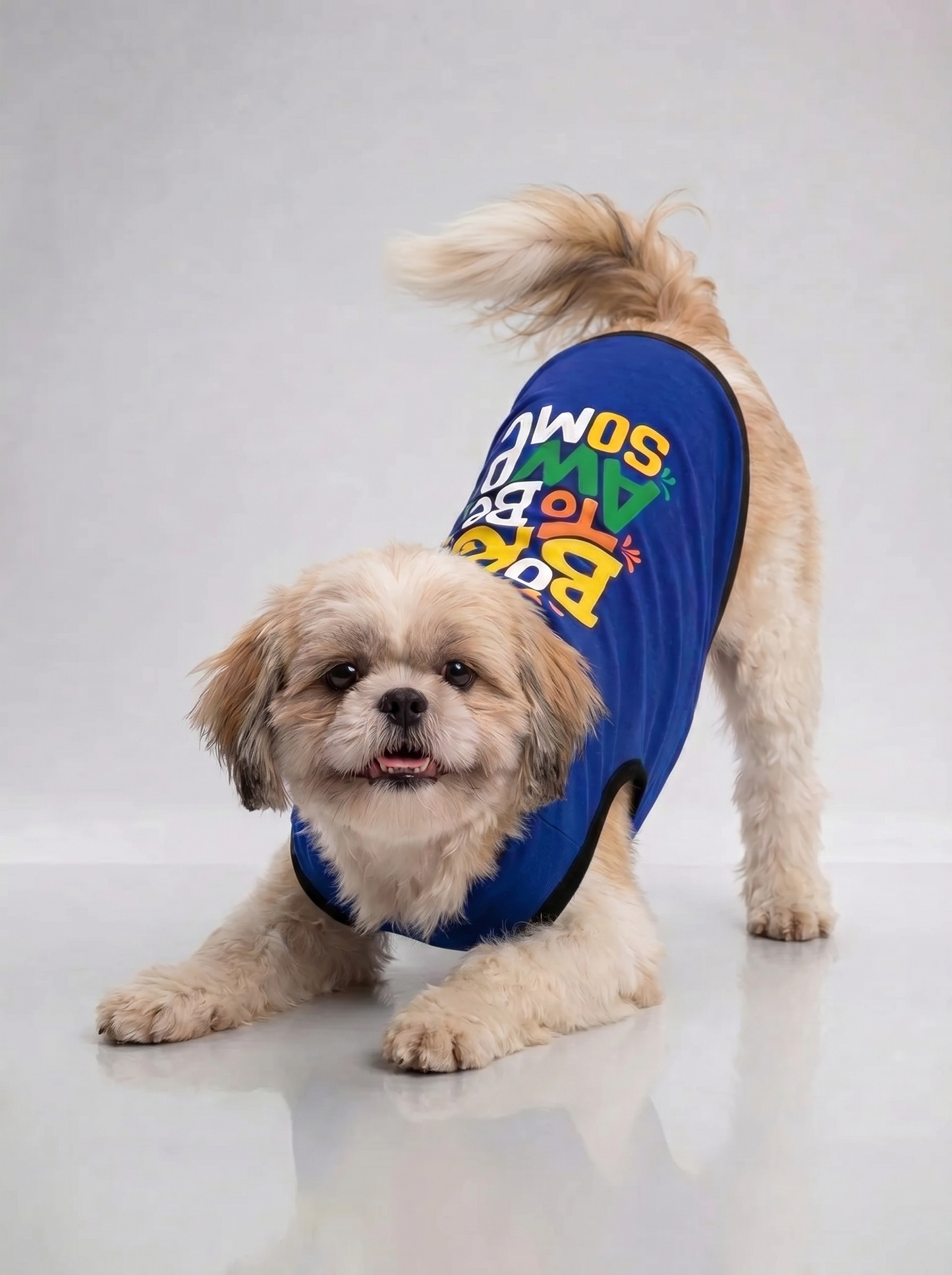 Careatic™ Born to Be Awesome Blue T-shirt for Shih Tzu - CAREATIC