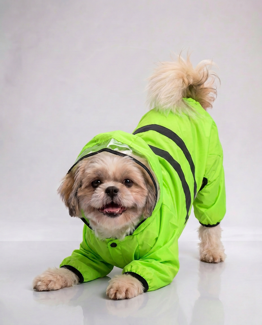 Careatic™ NeonShield Pro Jumpsuit Dog Raincoat for Shih Tzu