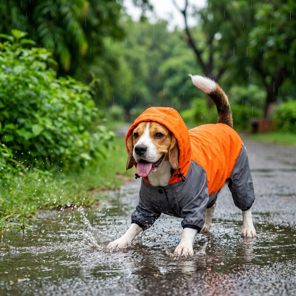 Careatic™ Chestguard Duo Jumpsuit Dog Raincoat for Beagle
