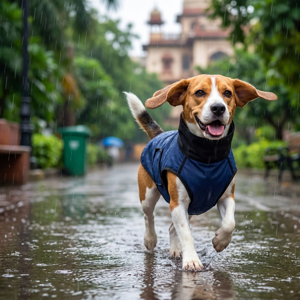Careatic™ RainFlex Lite Sleeveless Dog Raincoat for Beagle