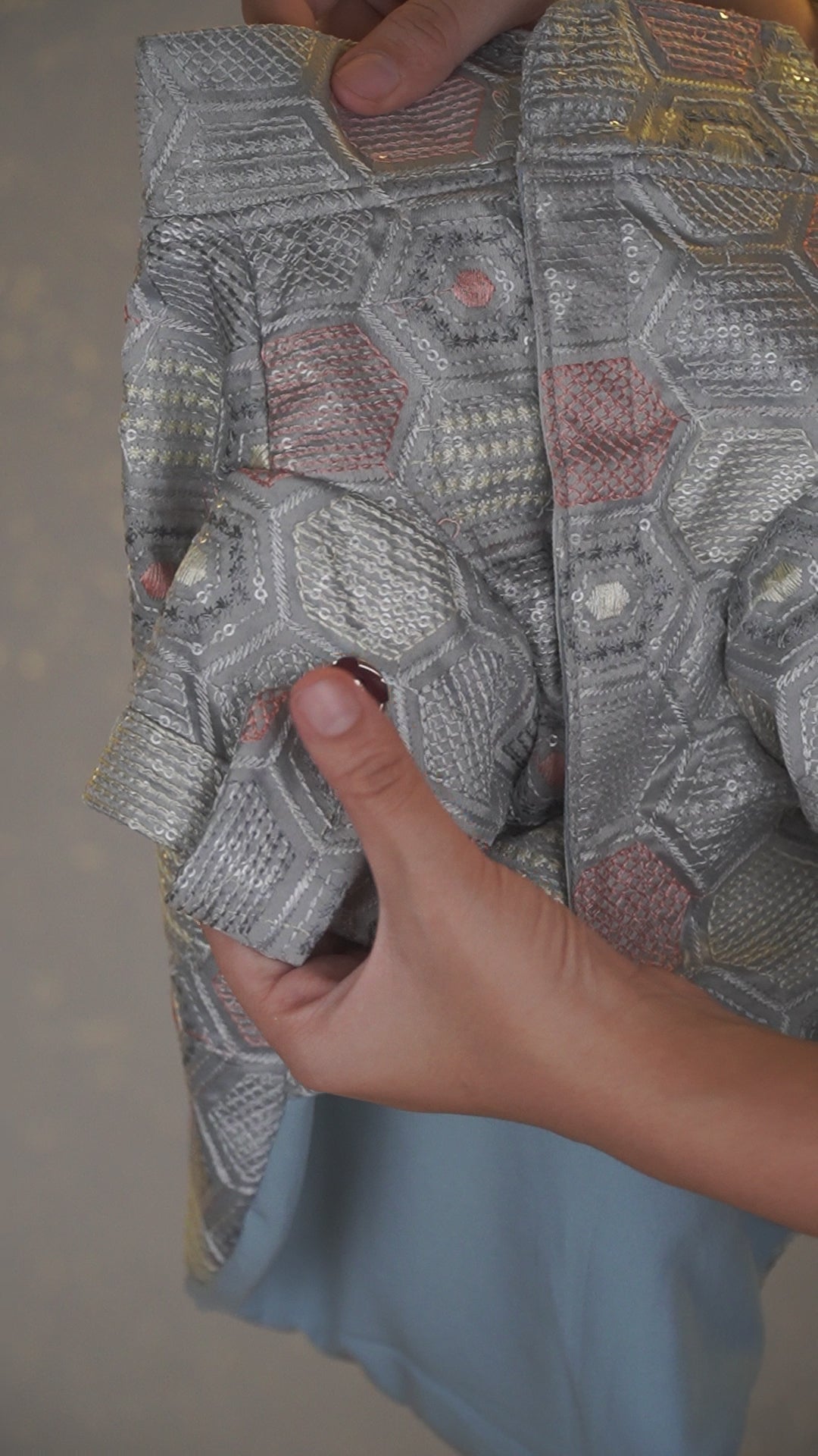 Chandi Mehfil Dog Kurta, up close